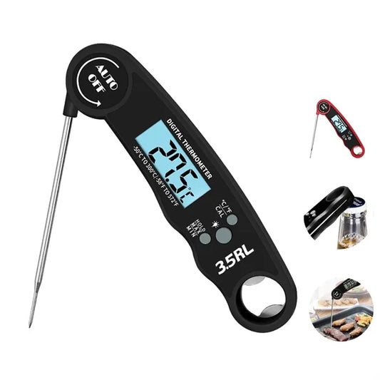 Foldable Stainless Steel Probe Digital Meat Thermometer