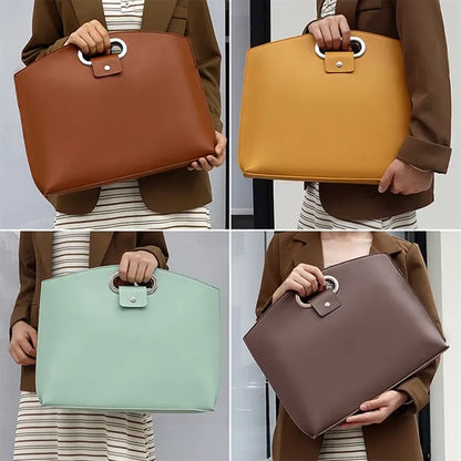Executive Leather Laptop Tote Bag