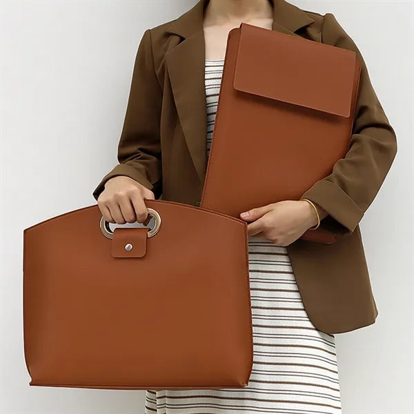 Executive Leather Laptop Tote Bag