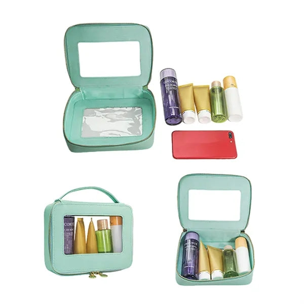 High-End Portable Cosmetic Case with Clear Window