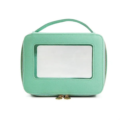 High-End Portable Cosmetic Case with Clear Window
