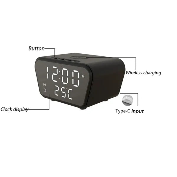 Digital Adjustable Bedrooms Alarm Clock Wireless Charger