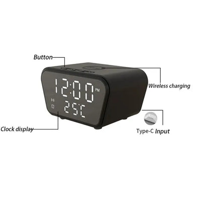 Digital Adjustable Bedrooms Alarm Clock Wireless Charger