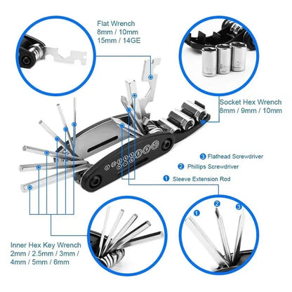 16 in 1 Multi-Function Bicycle Repair Tool