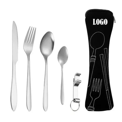5PCS Portable Silverware Set with Case