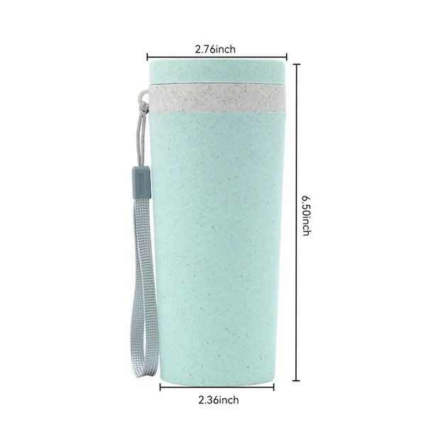 Portable Resuable Double Layer Wheat Straw Cup for Outdoor