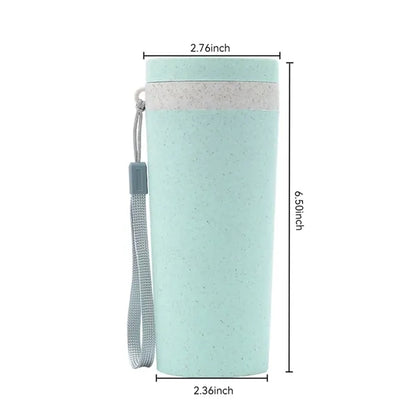 Portable Resuable Double Layer Wheat Straw Cup for Outdoor