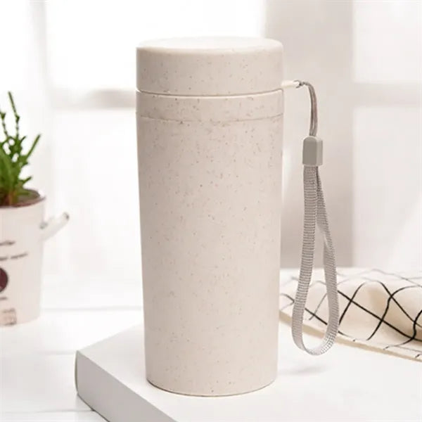 Portable Resuable Double Layer Wheat Straw Cup for Outdoor