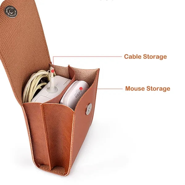 PU Leather Cable Organizer Pouch