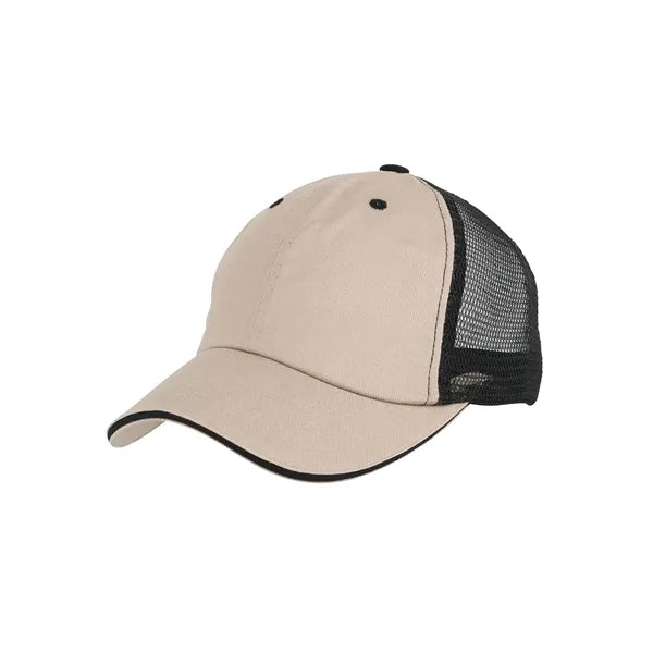 Cotton Two-Tone Washed Trucker Cap 22.8 inch