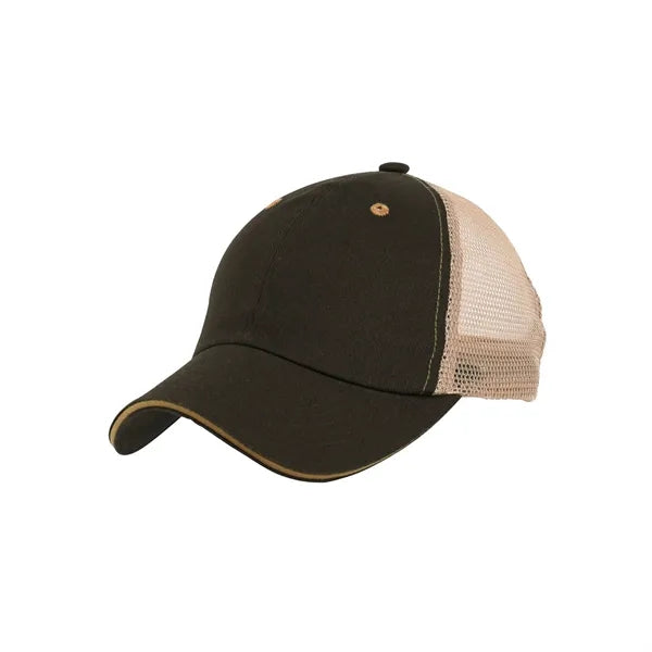 Cotton Two-Tone Washed Trucker Cap 22.8 inch
