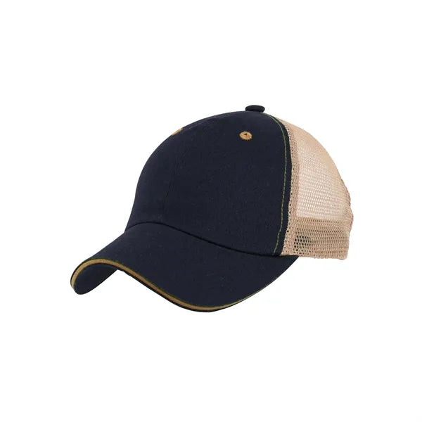 Cotton Two-Tone Washed Trucker Cap 22.8 inch