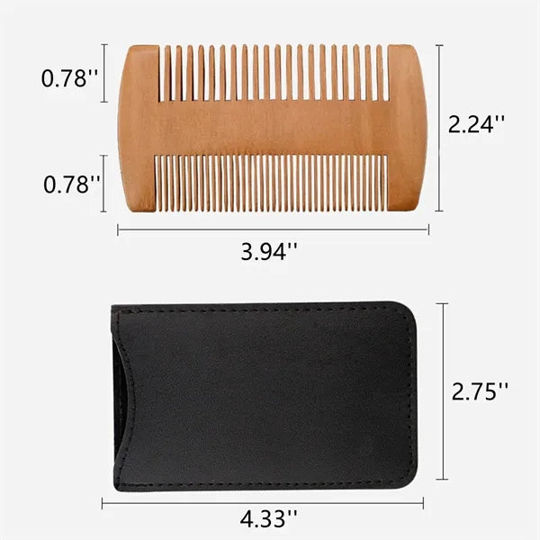 Pearwood Double Sided Beard Combs