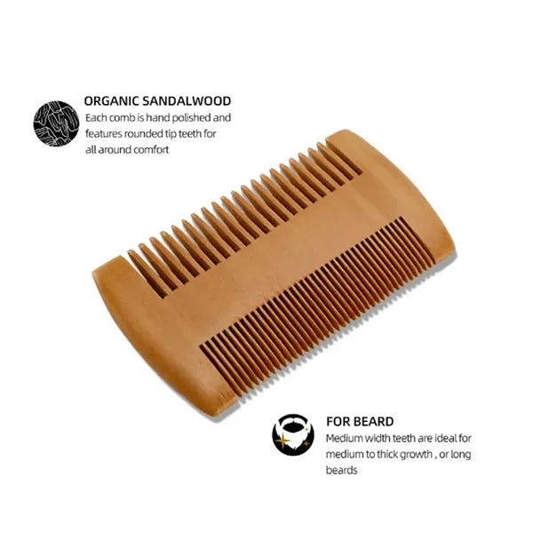 Pearwood Double Sided Beard Combs