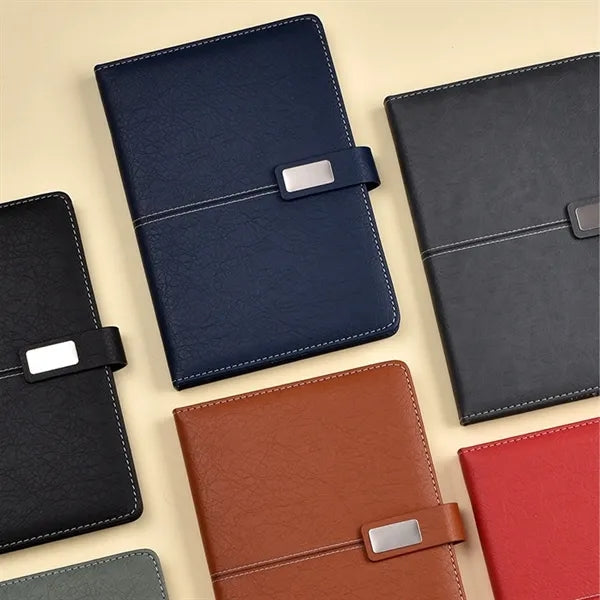 A5 Premium Notebook Set With Pen Artificial Leather Surface