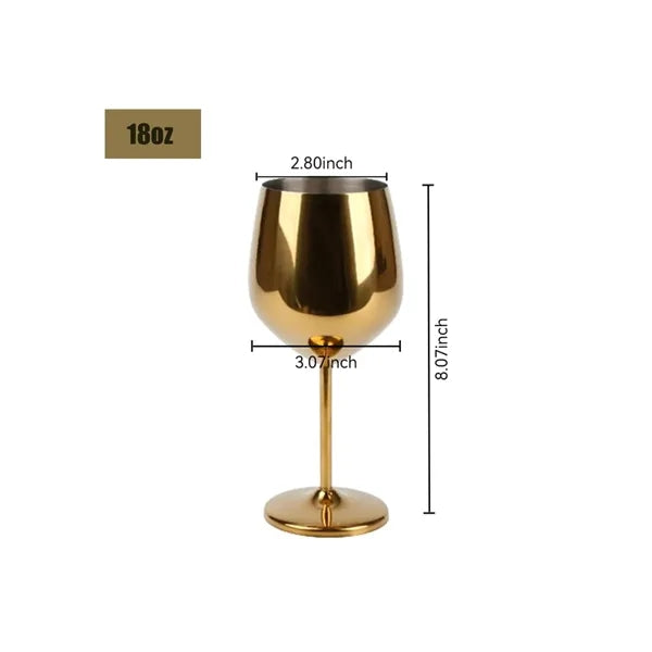 Stylish Durable 18oz Stainless Steel Wine Goblet Glasses