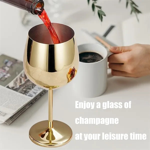 Stylish Durable 18oz Stainless Steel Wine Goblet Glasses