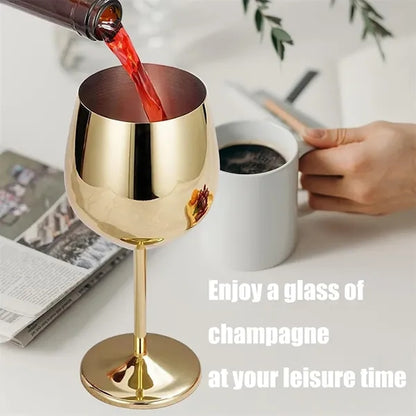Stylish Durable 18oz Stainless Steel Wine Goblet Glasses