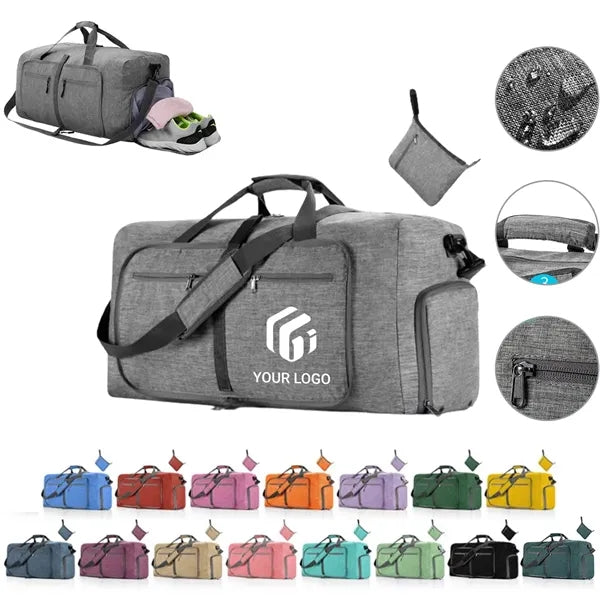Waterproof Foldable Travel Duffel Bag with Shoes Compartment