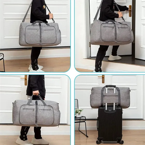 Waterproof Foldable Travel Duffel Bag with Shoes Compartment