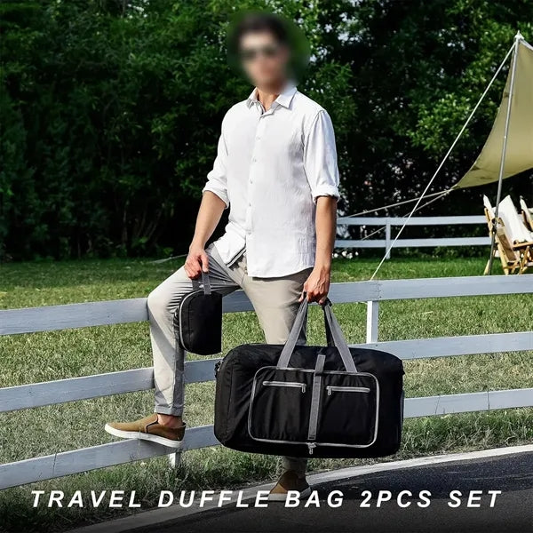 Waterproof Foldable Travel Duffel Bag with Shoes Compartment