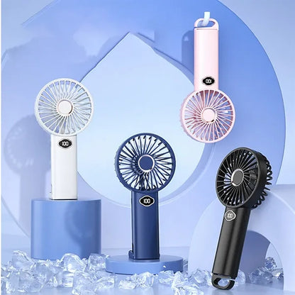 Portable long-lasting powerful cooling quiet handheld fan