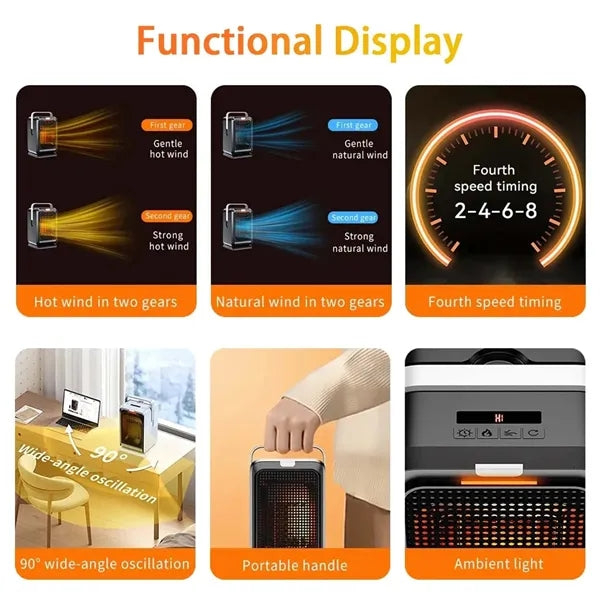 Bedroom office under desk safe protection space heater