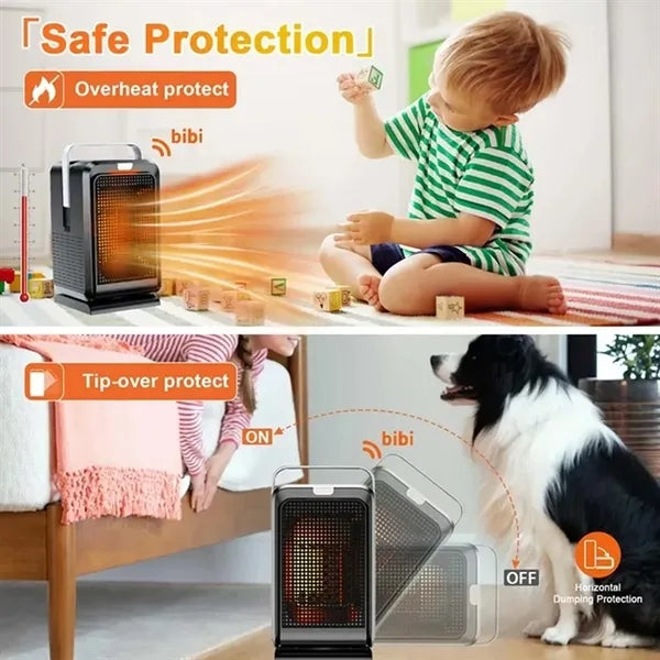 Bedroom office under desk safe protection space heater