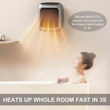 Quiet space saving timer wall outlet small space heater