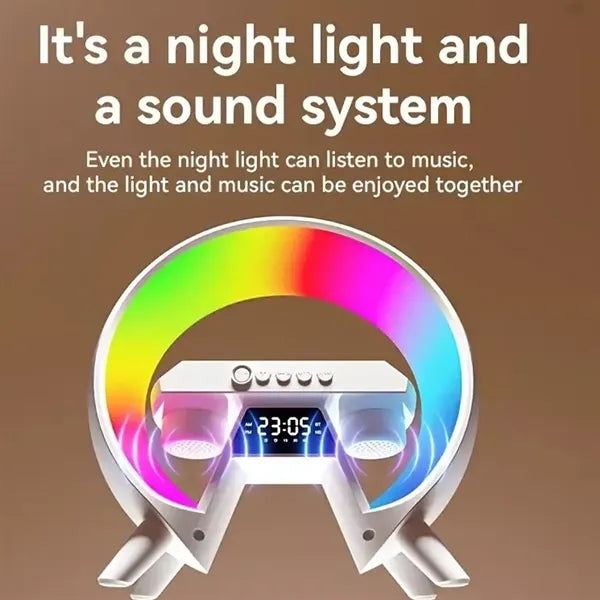 All in one wireless charger led light bluetooth speaker