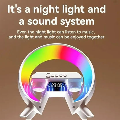 All in one wireless charger led light bluetooth speaker