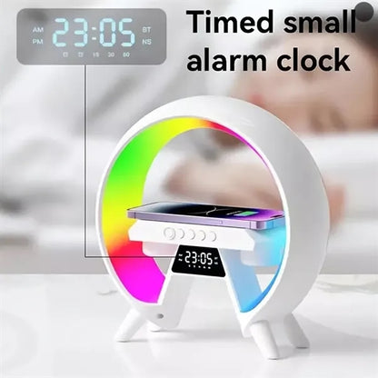 All in one wireless charger led light bluetooth speaker