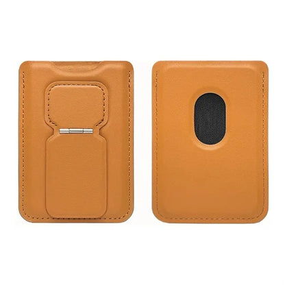 Magnetic Card Holder Leather Wallet Phone Stand