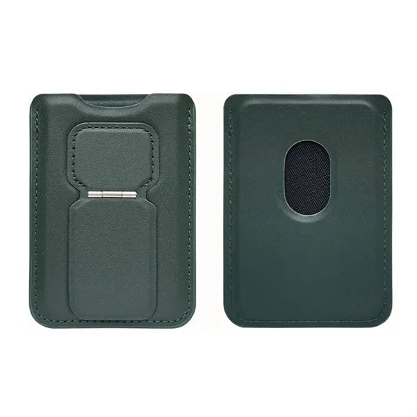 Magnetic Card Holder Leather Wallet Phone Stand