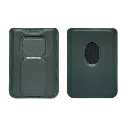 Magnetic Card Holder Leather Wallet Phone Stand