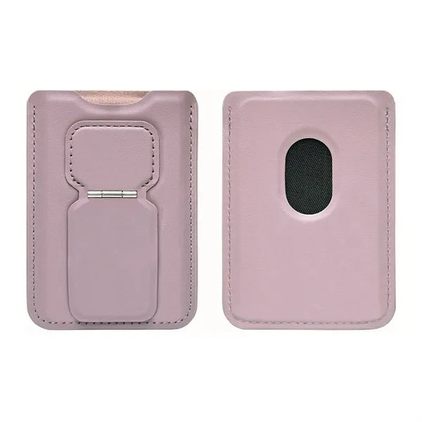 Magnetic Card Holder Leather Wallet Phone Stand