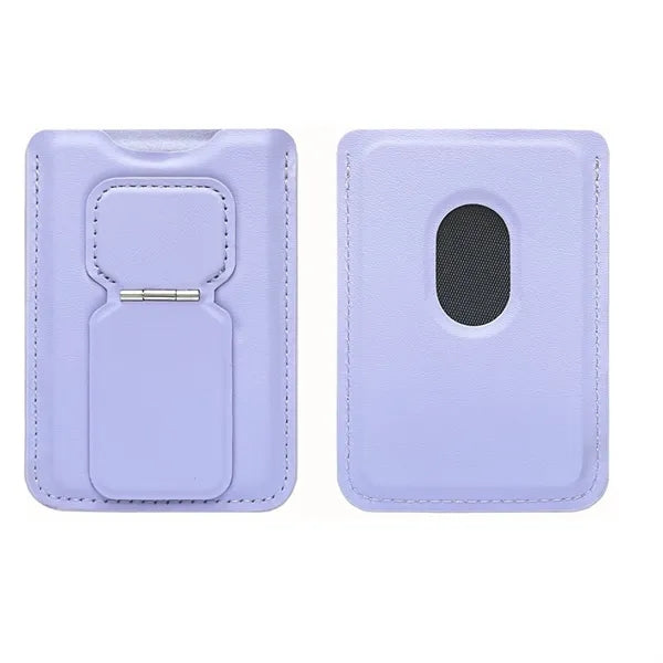 Magnetic Card Holder Leather Wallet Phone Stand