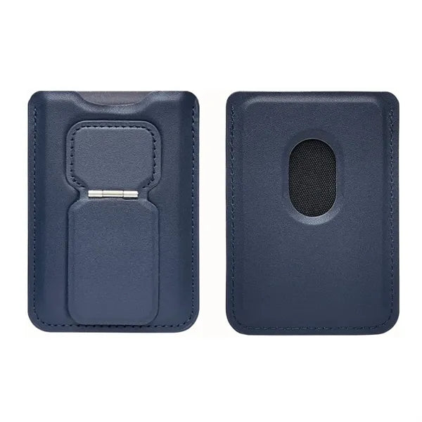 Magnetic Card Holder Leather Wallet Phone Stand
