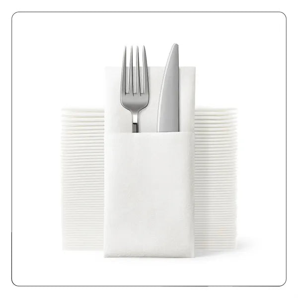 Premium Pocket Napkins with Built-in Flatware