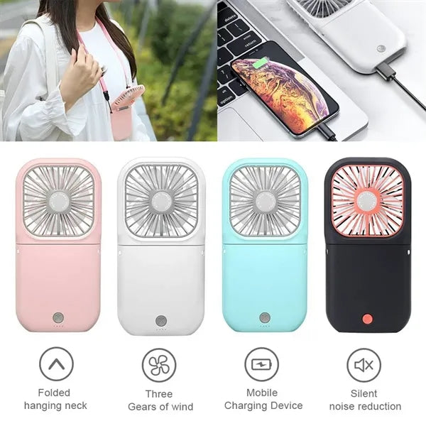 Portable multifunctional power bank mobile phone holder fan