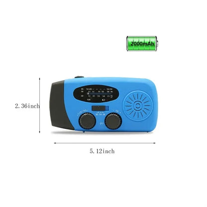 Emergency LED flashlight power bank hand crank  solar radio