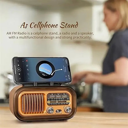 Portable retro multifunctional solar bluetooth speaker radio