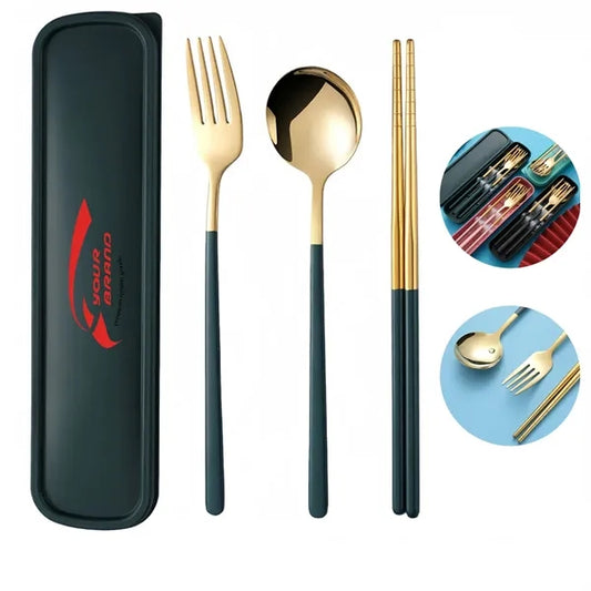Travel Portable Stainless Steel Cutlery Three-Piece Set