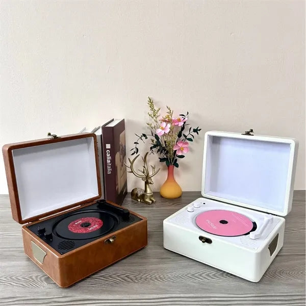 Stylish retro practical portable bluetooth audio CD player