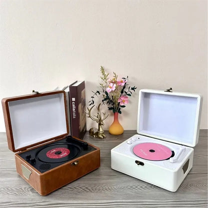 Stylish retro practical portable bluetooth audio CD player