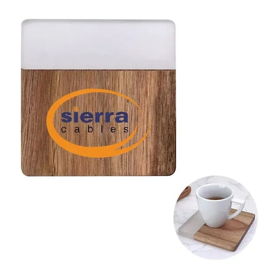 3 15/16" Wood & Resin Coaster