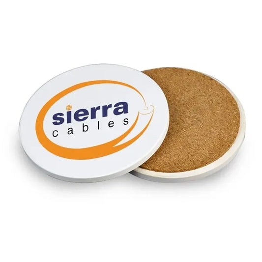 3 15/16" Round Slate Coaster with Cork Backing