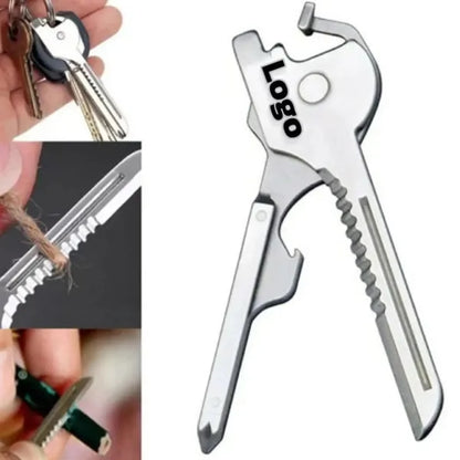 Multi Tool 6 in 1 Stainless Steel Key Ring Chain Pendant
