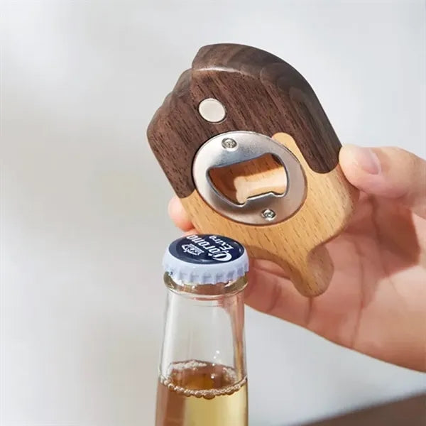 Fridge Magnet Bottle Opener Wooden
