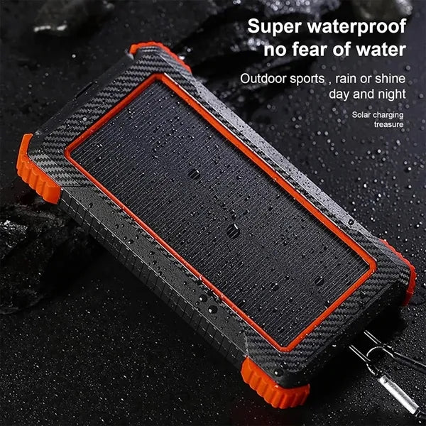 10000mAh Waterproof Solar Wireless Power Bank With LED Light